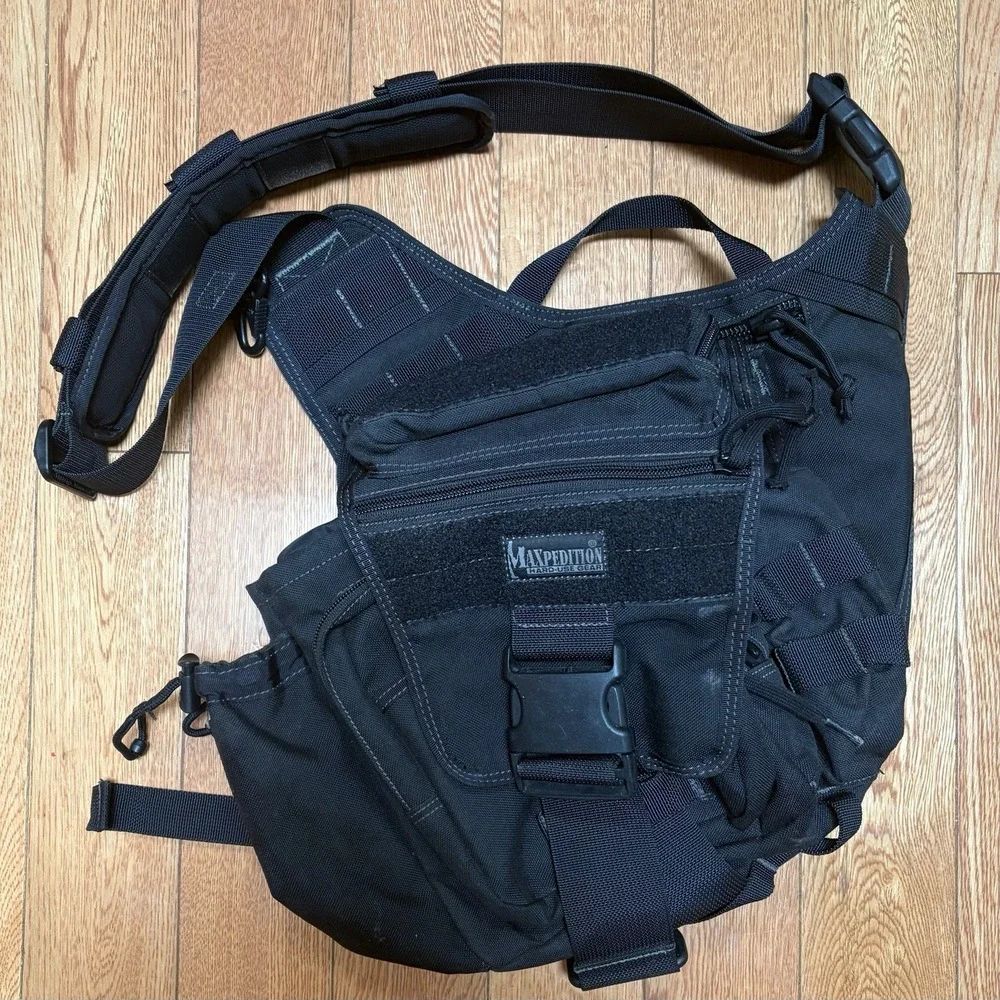 Maxpedition Jumbo Versipack Black Tactical Shoulder Sling Crossbody Bag Military